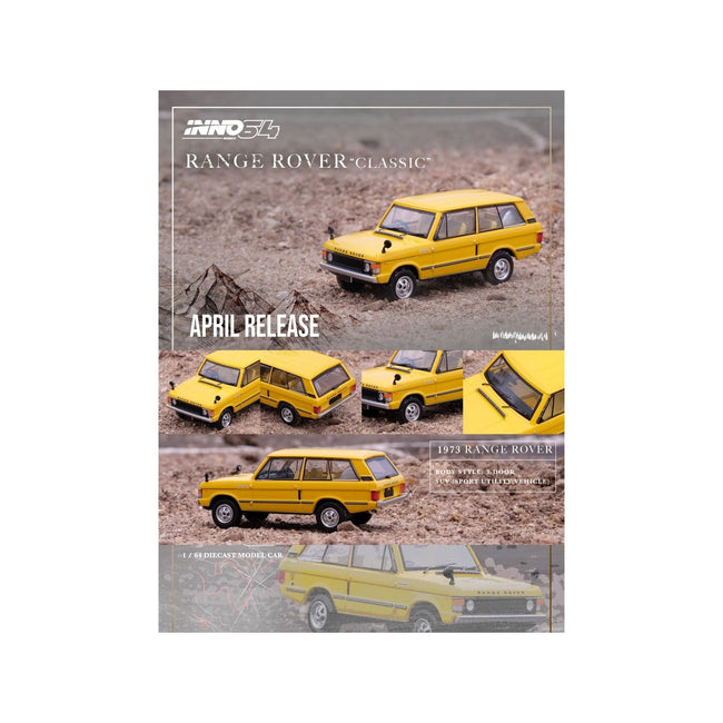 Land Rover "Classic" RHD (Right Hand Drive) Sanglow Yellow 1/64 Diecast Model Car by Inno Models - Inno Models - ModelCars.com