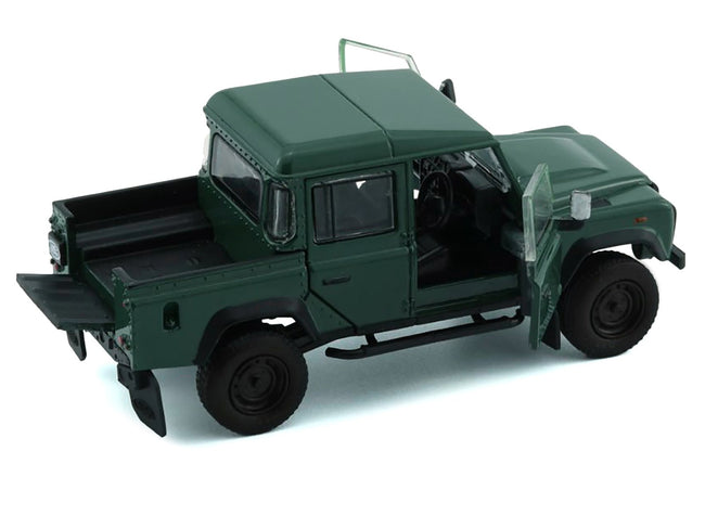 Land Rover Defender 110 Pickup Truck Green with Extra Wheels 1/64 Diecast Model Car by BM Creations-BM Creations-ModelCars.com