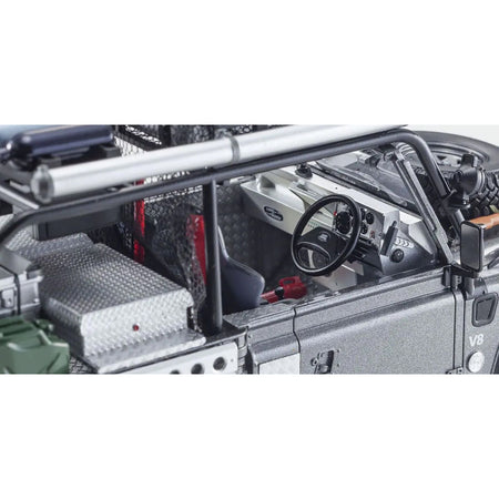 Land Rover Defender "Movie Edition" RHD (Right Hand Drive) Gray with Accessories 1/18 Model Car by Kyosho - Kyosho - ModelCars.com