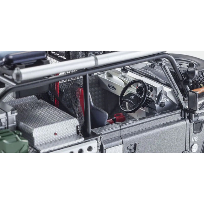 Land Rover Defender "Movie Edition" RHD (Right Hand Drive) Gray with Accessories 1/18 Model Car by Kyosho - Kyosho - ModelCars.com