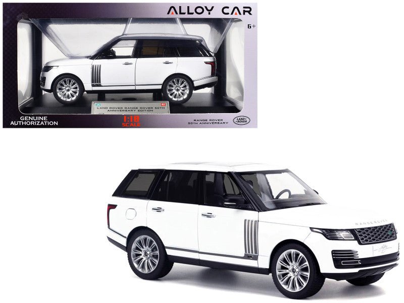 Land Rover Range Rover 50th Anniversary White Metallic with Sunroof 1/18 Diecast Model Car by Heimanba-Heimanba-ModelCars.com