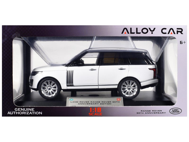 Land Rover Range Rover 50th Anniversary White Metallic with Sunroof 1/18 Diecast Model Car by Heimanba-Heimanba-ModelCars.com
