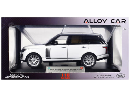 Land Rover Range Rover 50th Anniversary White Metallic with Sunroof 1/18 Diecast Model Car by Heimanba-Heimanba-ModelCars.com