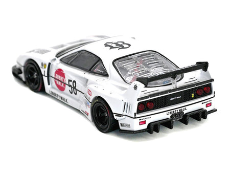 LBWK (Liberty Walk) F40 58 White with Graphics "Collet" 1/64 Diecast Model Car by Inno Models-Inno Models-ModelCars.com