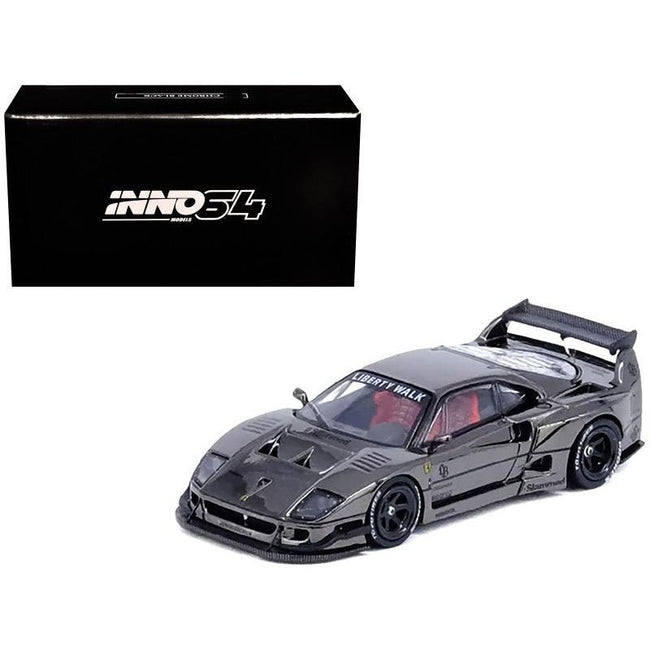 LBWK (Liberty Walk) F40 Chrome Black 1/64 Diecast Model Car by Inno Models-Inno Models-ModelCars.com