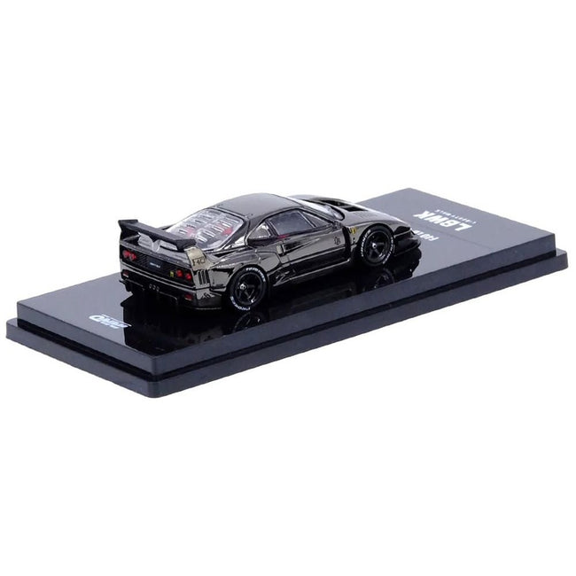 LBWK (Liberty Walk) F40 Chrome Black 1/64 Diecast Model Car by Inno Models-Inno Models-ModelCars.com