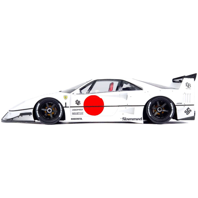 LBWK (Liberty Walk) F40 White with Graphics "Tokyo Auto Salon 2023" 1/18 Model Car by Inno Models-Inno Models-ModelCars.com