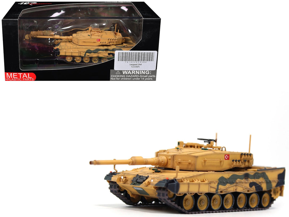 Leopard 2A4 Main Battle Tank "Desert Camouflage 2nd Cavalry Armored Brigade Turkey-Syrian Border" (2016) Turkish Army "Armor Premium" Series 1/72 Diecast Model by Panzerkampf-Panzerkampf-ModelCars.com