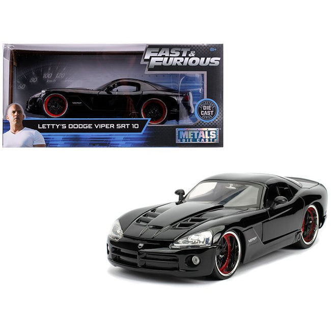 Letty's Dodge Viper SRT 10 Black "Fast & Furious" Movie 1/24 Diecast Model Car by Jada-Jada-ModelCars.com
