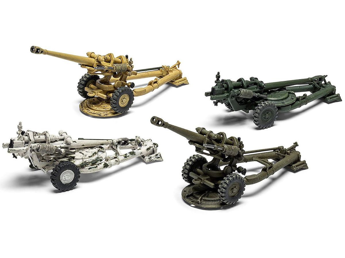 Level 1 Model Kit British 105mm Light Field Gun with 3 Scheme Options 1/76 Scale Plastic Model Kit by Airfix-Airfix-ModelCars.com