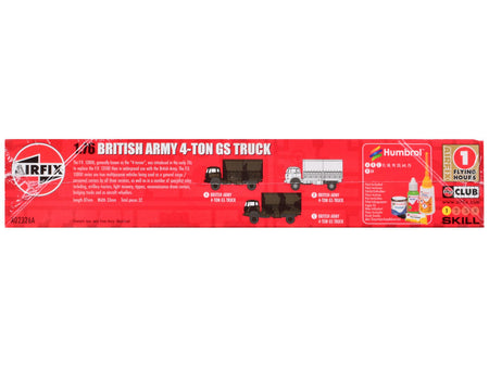 Level 1 Model Kit British Army 4-ton 4x4 GS Truck with 3 Scheme Options 1/76 Scale Plastic Model Kit by Airfix-Airfix-ModelCars.com