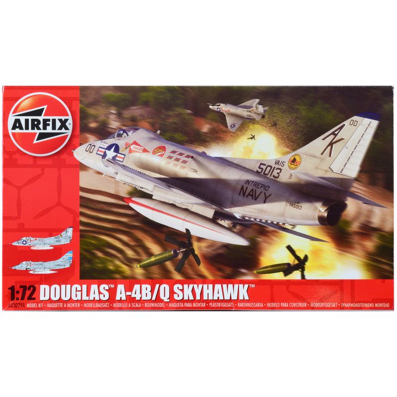 Level 1 Model Kit Douglas A-4B/Q Skyhawk Aircraft with 2 Scheme Options 1/72 Plastic Model Kit by Airfix-Airfix-ModelCars.com