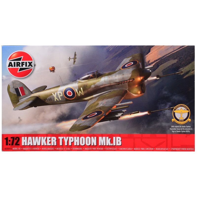 Level 1 Model Kit Hawker Typhoon Mk.IB Aircraft with 2 Scheme Options 1/72 Plastic Model Kit by Airfix - Airfix - ModelCars.com