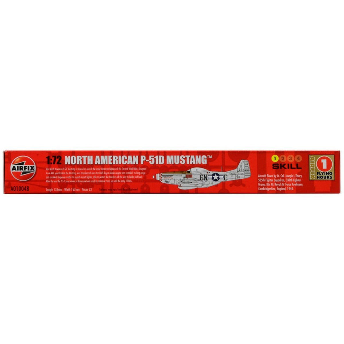 Level 1 Model Kit North American P-51D Mustang Fighter Aircraft 1/72 Plastic Model Kit by Airfix-Airfix-ModelCars.com