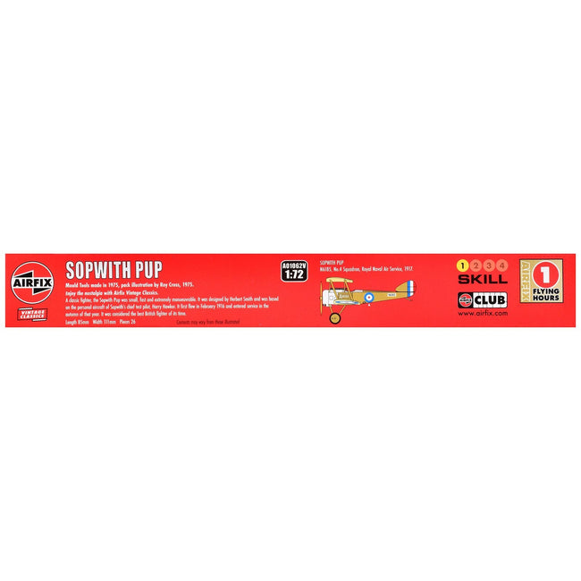 Level 1 Model Kit Sopwith Pup Fighter Aircraft 1/72 Plastic Model Kit by Airfix-Airfix-ModelCars.com