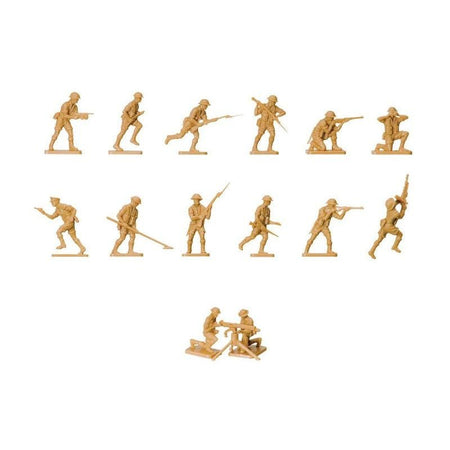 Level 1 Model Kit WWII British 8th Army 49 Piece Figure Set 1/76 Plastic Model Kit by Airfix-Airfix-ModelCars.com