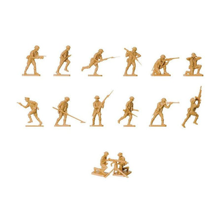 Level 1 Model Kit WWII British 8th Army 49 Piece Figure Set 1/76 Plastic Model Kit by Airfix - Airfix - ModelCars.com
