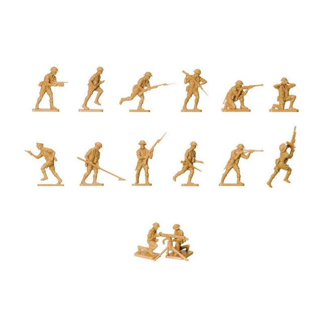 Level 1 Model Kit WWII British 8th Army 49 Piece Figure Set 1/76 Plastic Model Kit by Airfix - Airfix - ModelCars.com
