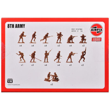 Level 1 Model Kit WWII British 8th Army 49 Piece Figure Set 1/76 Plastic Model Kit by Airfix-Airfix-ModelCars.com