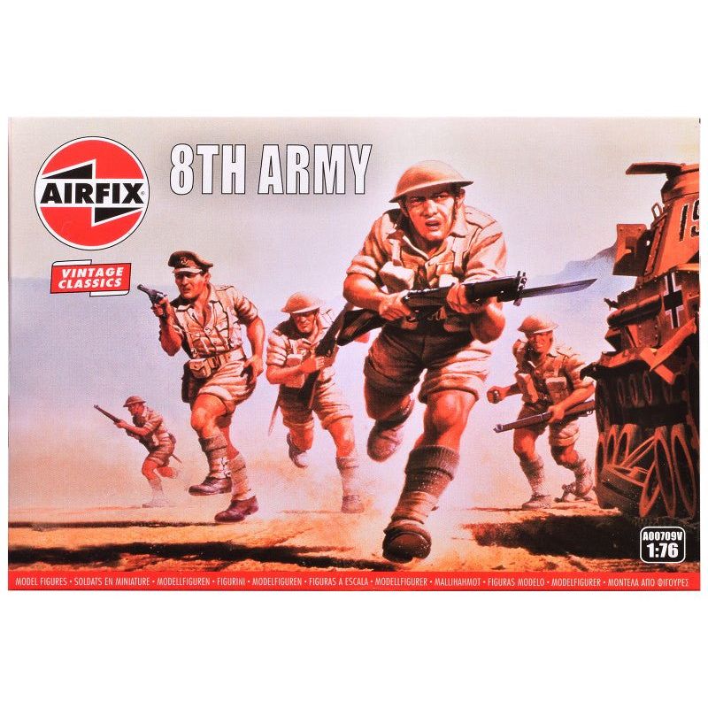 Level 1 Model Kit WWII British 8th Army 49 Piece Figure Set 1/76 Plastic Model Kit by Airfix-Airfix-ModelCars.com