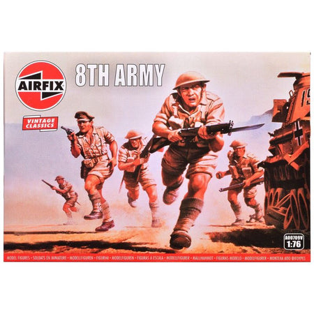 Level 1 Model Kit WWII British 8th Army 49 Piece Figure Set 1/76 Plastic Model Kit by Airfix-Airfix-ModelCars.com