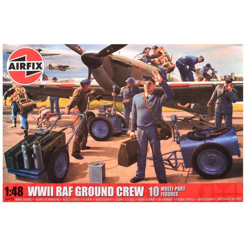 Level 1 Model Kit WWII RAF Ground Crew Figure and Accessory Set 1/48 Plastic Model Kit by Airfix - Airfix - ModelCars.com