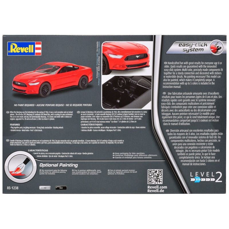 Level 2 Easy - Click Model Kit 2015 Ford Mustang GT 1/25 Scale Model by Revell - Revell - ModelCars.com