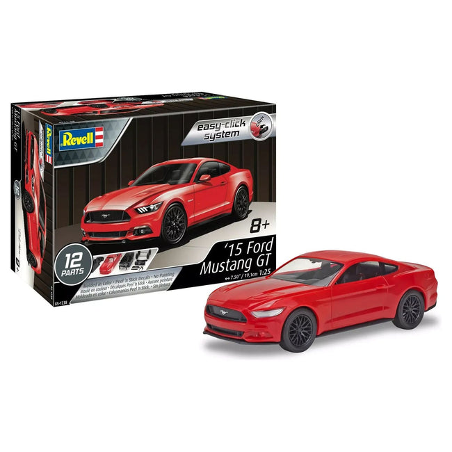 Level 2 Easy-Click Model Kit 2015 Ford Mustang GT 1/25 Scale Model by Revell-Revell-ModelCars.com