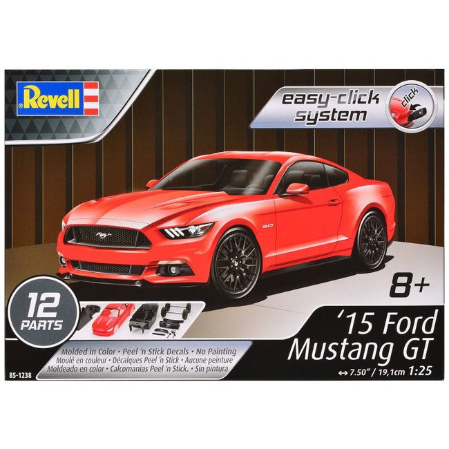 Level 2 Easy-Click Model Kit 2015 Ford Mustang GT 1/25 Scale Model by Revell-Revell-ModelCars.com