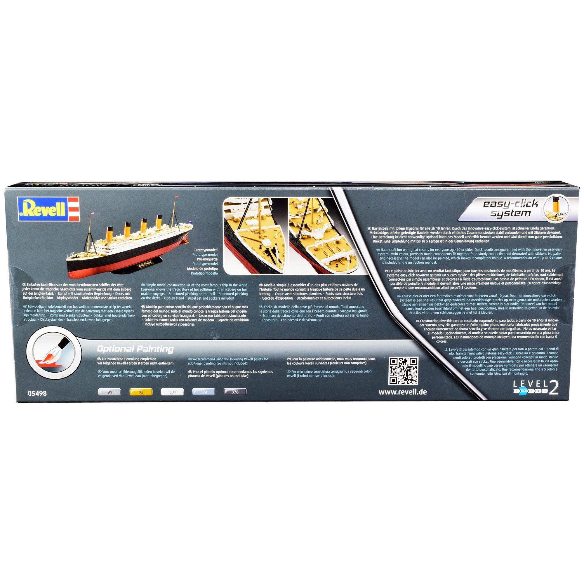 Level 2 Easy Click Model Kit RMS Titanic Passenger Liner Ship 1/600 Scale Model by Revell - Revell - ModelCars.com