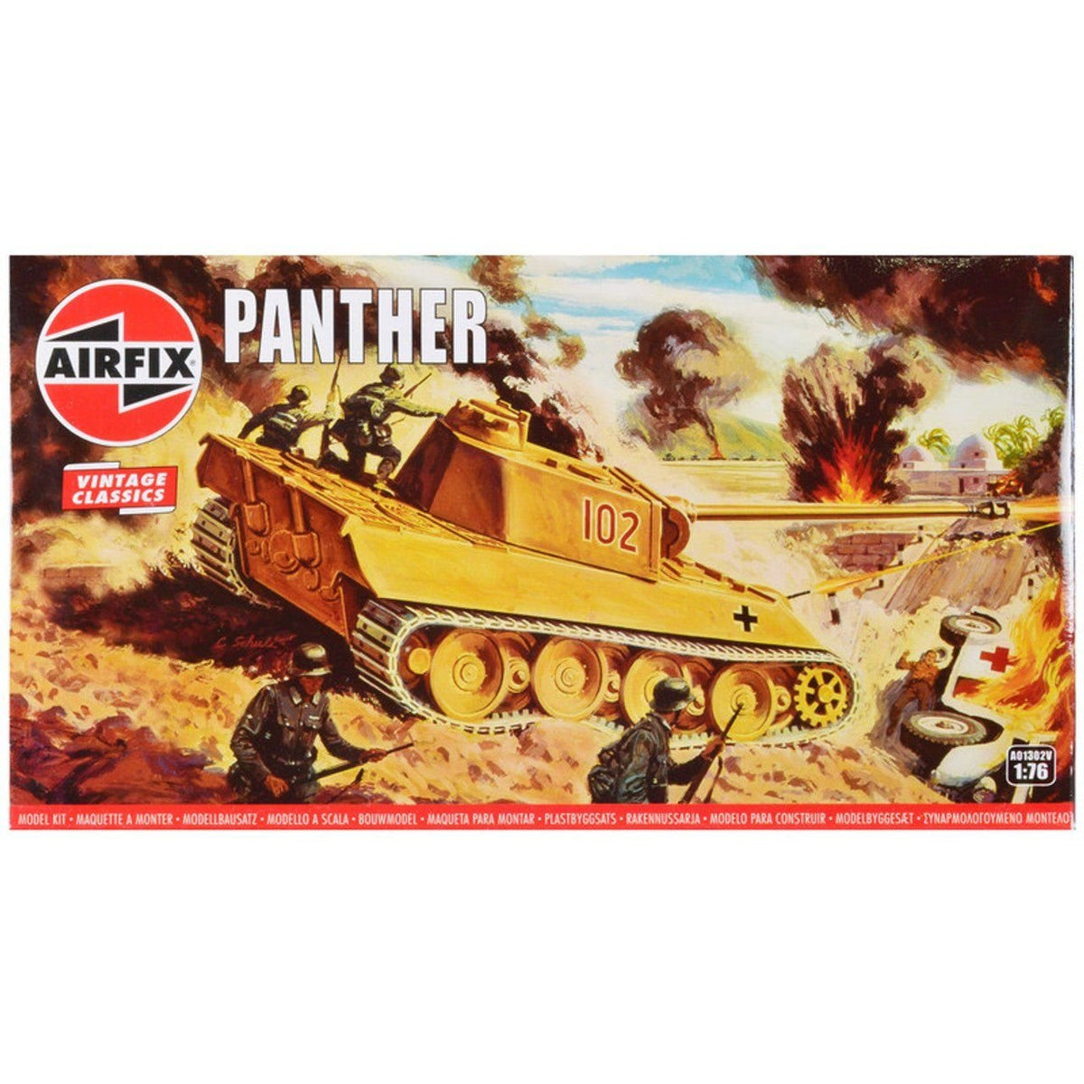 Level 2 Model Kit German Panther Tank 1/76 Plastic Model Kit by Airfix-Airfix-ModelCars.com