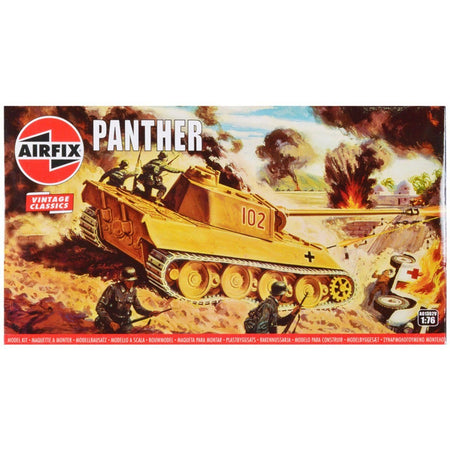 Level 2 Model Kit German Panther Tank 1/76 Plastic Model Kit by Airfix-Airfix-ModelCars.com