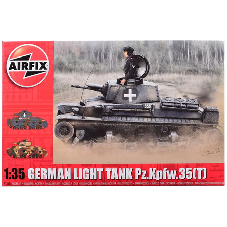 Level 2 Model Kit German Pz.Kpfw.35(t) Light Tank with 2 Scheme Options 1/35 Plastic Model Kit by Airfix-Airfix-ModelCars.com