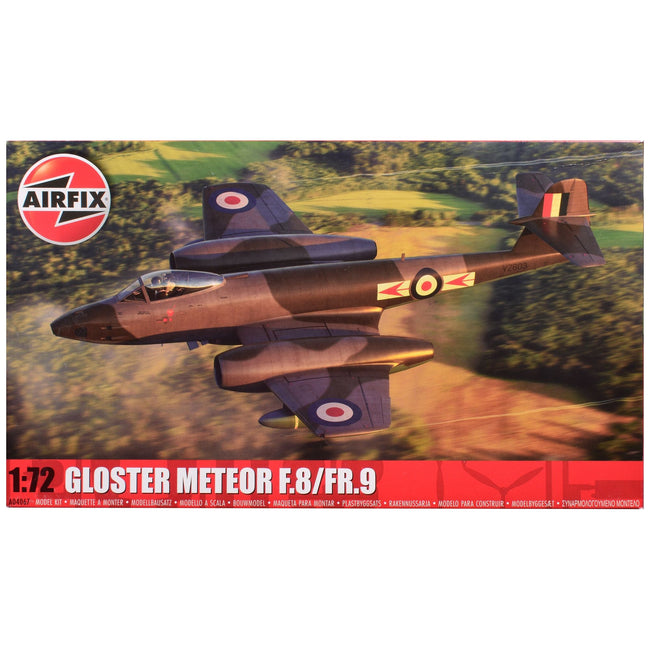 Level 2 Model Kit Gloster Meteor F.8/FR.9 Fighter Aircraft with 2 Scheme Options 1/72 Plastic Model Kit by Airfix-Airfix-ModelCars.com