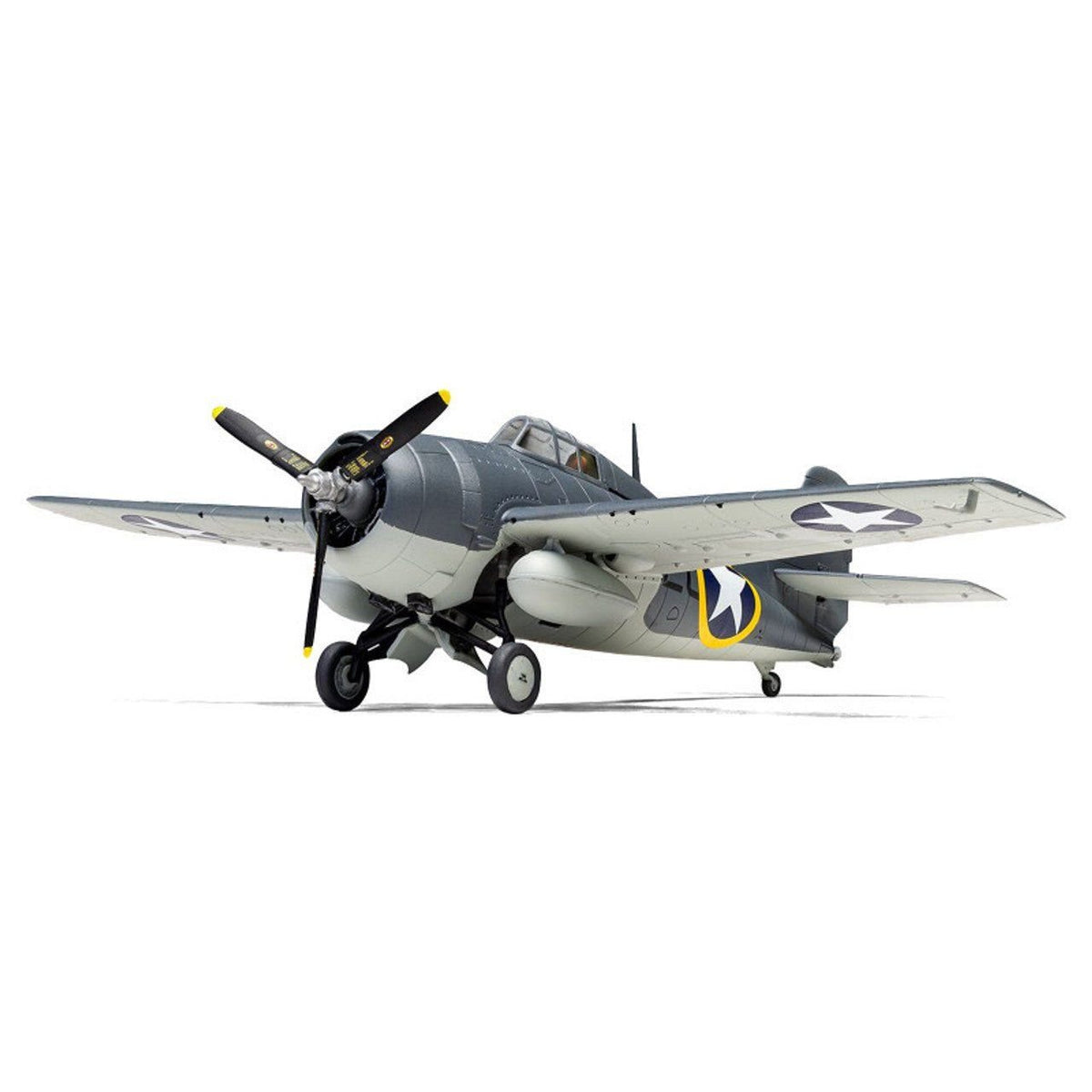 Level 2 Model Kit Grumman F4F-4 Wildcat Fighter Aircraft with 2 Scheme Options 1/72 Plastic Model Kit by Airfix-Airfix-ModelCars.com