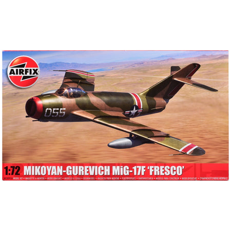 Level 2 Model Kit Mikoyan-Gurevich MiG-17F "Fresco" Fighter Aircraft with 2 Scheme Options 1/72 Plastic Model Kit by Airfix-Airfix-ModelCars.com