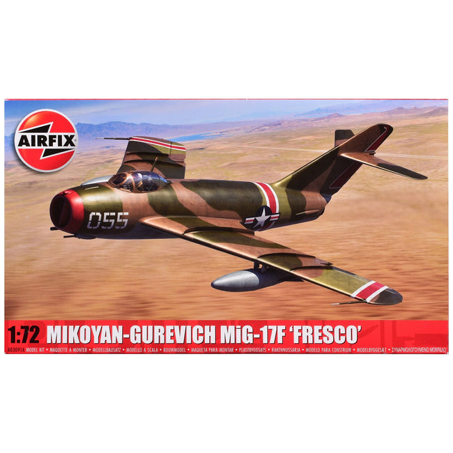 Level 2 Model Kit Mikoyan-Gurevich MiG-17F "Fresco" Fighter Aircraft with 2 Scheme Options 1/72 Plastic Model Kit by Airfix-Airfix-ModelCars.com