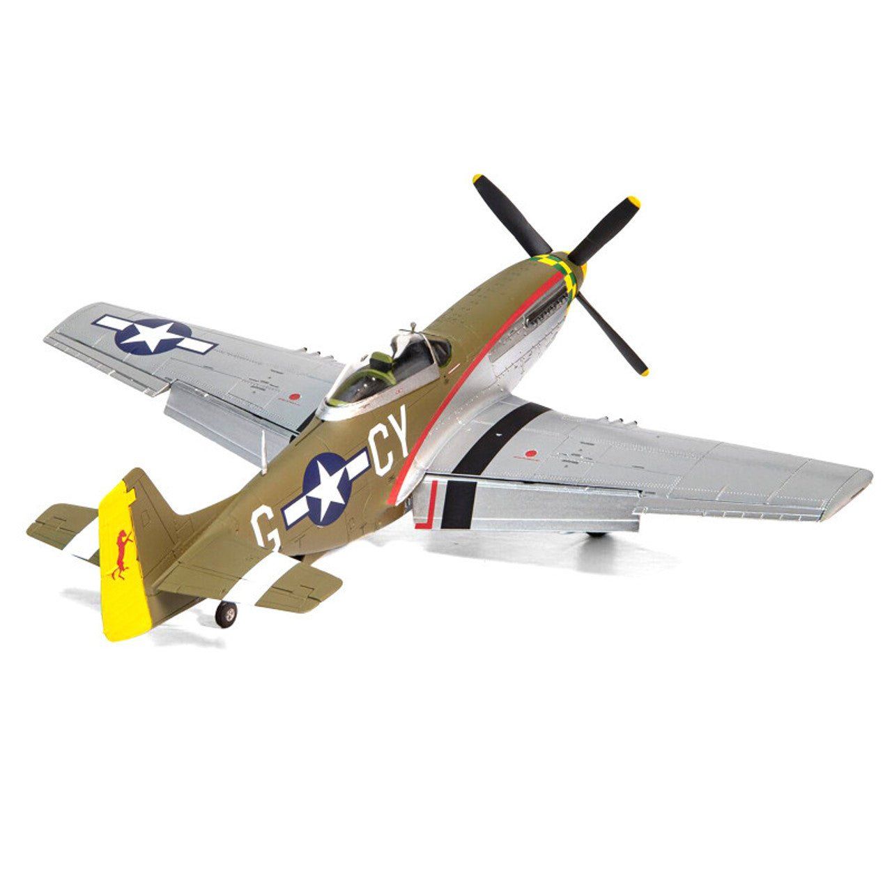 Level 2 Model Kit North American P - 51D Mustang Fighter Aircraft with 2 Scheme Options 1/48 Plastic Model Kit by Airfix - Airfix - ModelCars.com