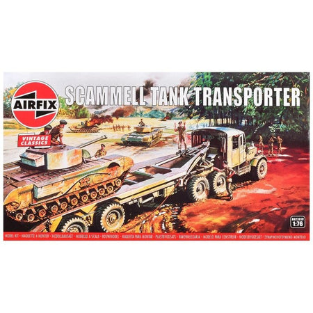 Level 2 Model Kit Scammel Tank Transporter 1/76 Plastic Model Kit by Airfix-Airfix-ModelCars.com