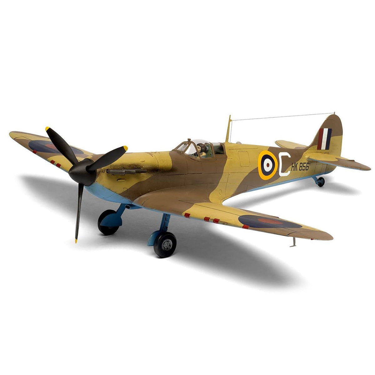 Level 2 Model Kit Supermarine Spitfire Mk.I Fighter Aircraft with 3 Scheme Options 1/48 Plastic Model Kit by Airfix-Airfix-ModelCars.com