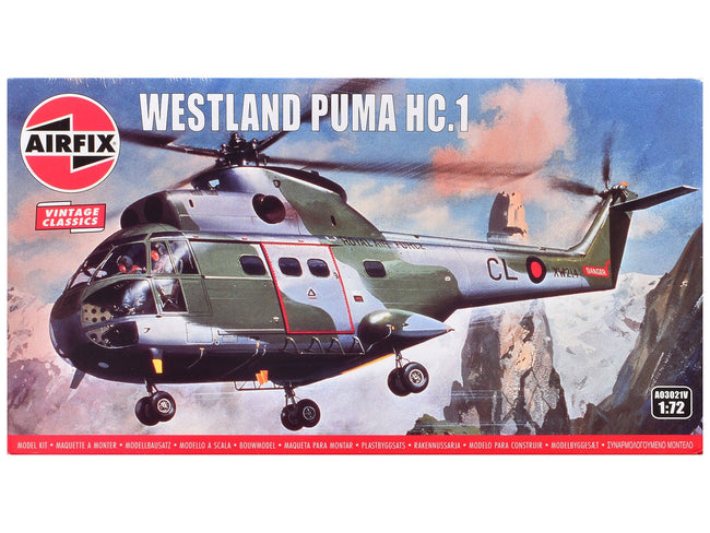 Level 2 Model Kit Westland Puma HC.1 Helicopter with 2 Scheme Options 1/72 Plastic Model Kit by Airfix-Airfix-ModelCars.com