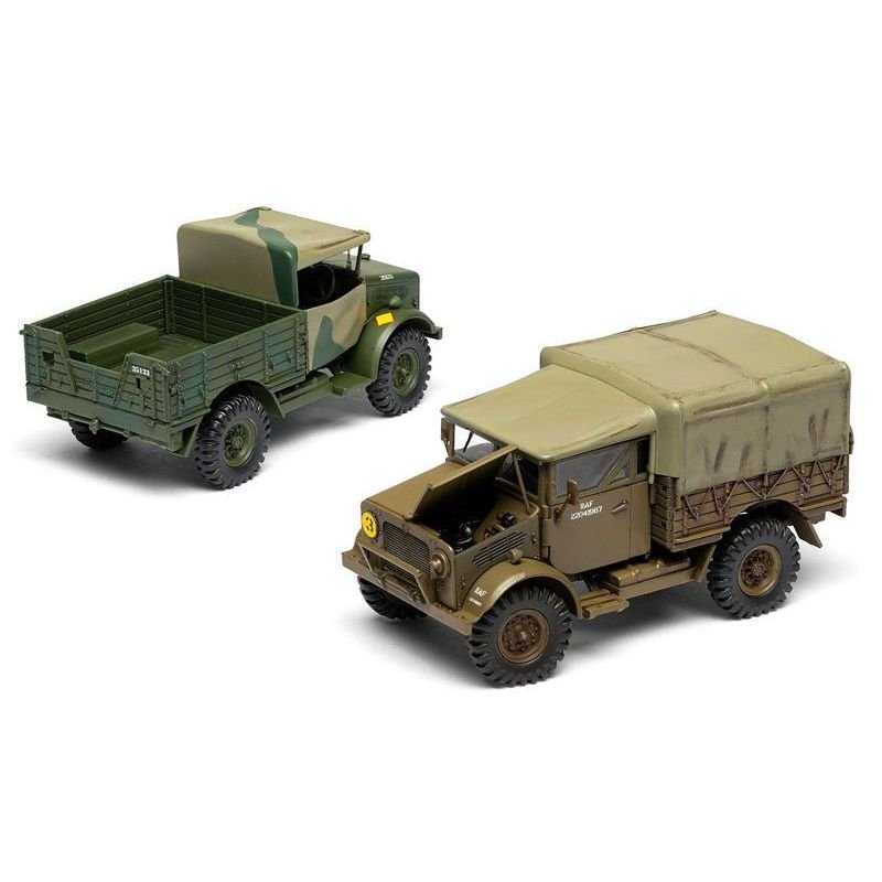 Level 2 Model Kit WWII 15-cwt 4x2 General Service Truck with 2 Scheme Options 1/48 Plastic Model Kit by Airfix-Airfix-ModelCars.com