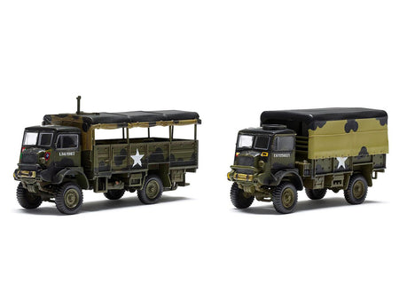 Level 2 Model Kit WWII 3-Ton General Service and Troop Trucks 1/76 Plastic Model Kit by Airfix-Airfix-ModelCars.com