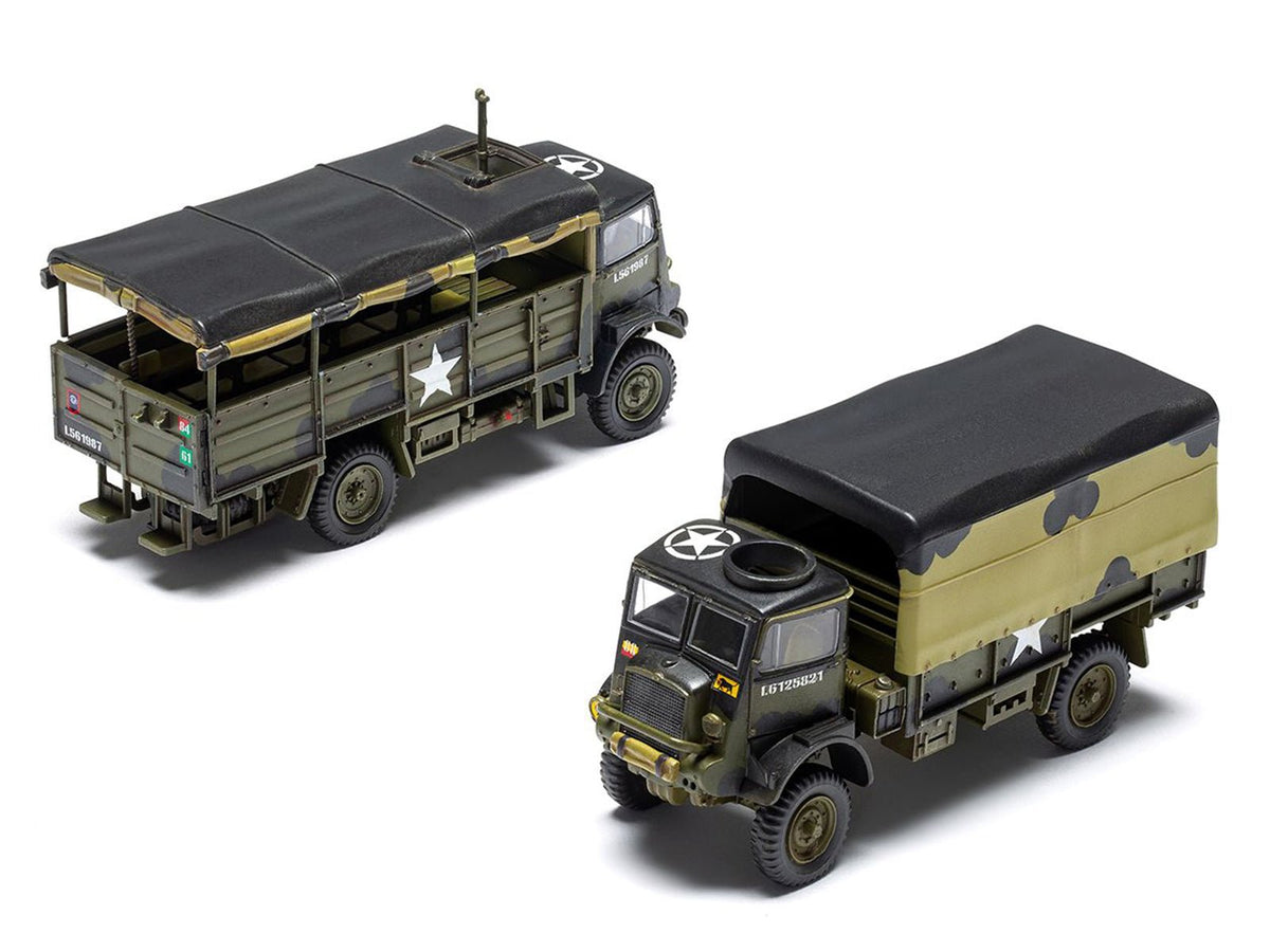 Level 2 Model Kit WWII 3-Ton General Service and Troop Trucks 1/76 Plastic Model Kit by Airfix-Airfix-ModelCars.com