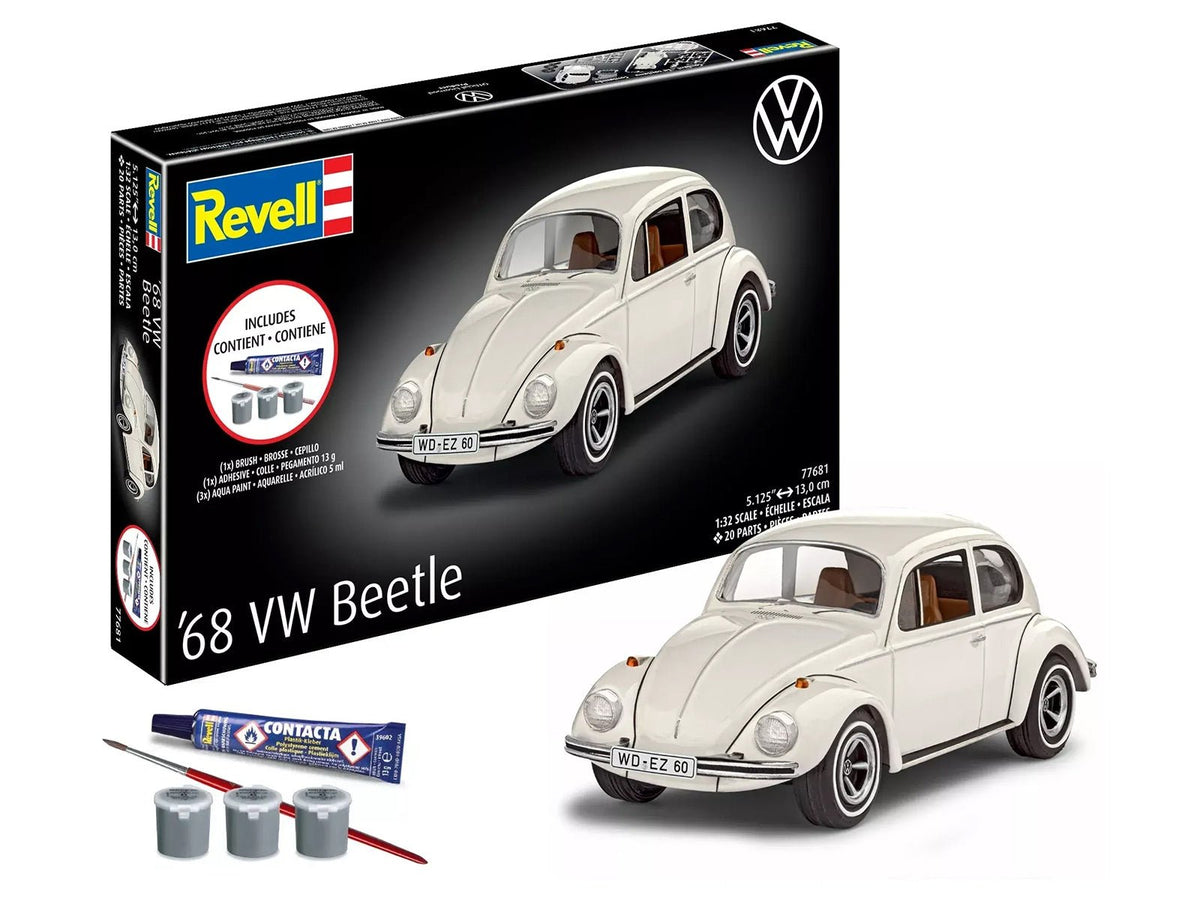 Level 3 Model Kit 1968 Volkswagen Beetle All-Included Kit 1/32 Scale Model by Revell-Revell-ModelCars.com