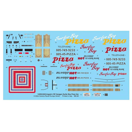 Level 3 Model Kit Argyle’s Volkswagen Vanagon "Surfer Boy Pizza" Van "Stranger Things" (2016-Current) TV Series 1/25 Scale Model by Revell-Revell-ModelCars.com