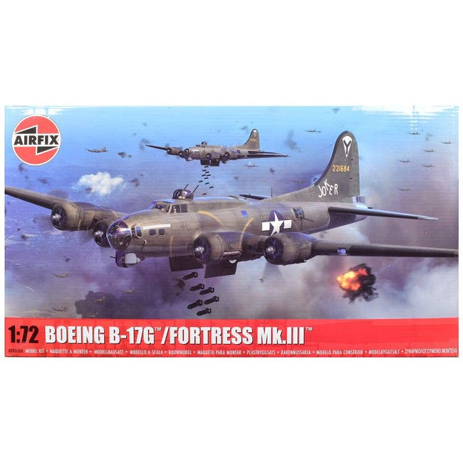 Level 3 Model Kit Boeing B-17G/Fortress Mk.III Aircraft with 2 Scheme Options 1/72 Plastic Model Kit by Airfix-Airfix-ModelCars.com