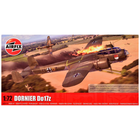Level 3 Model Kit Dornier Do 17z Bomber Aircraft with 2 Scheme Options 1/72 Plastic Model Kit by Airfix-Airfix-ModelCars.com