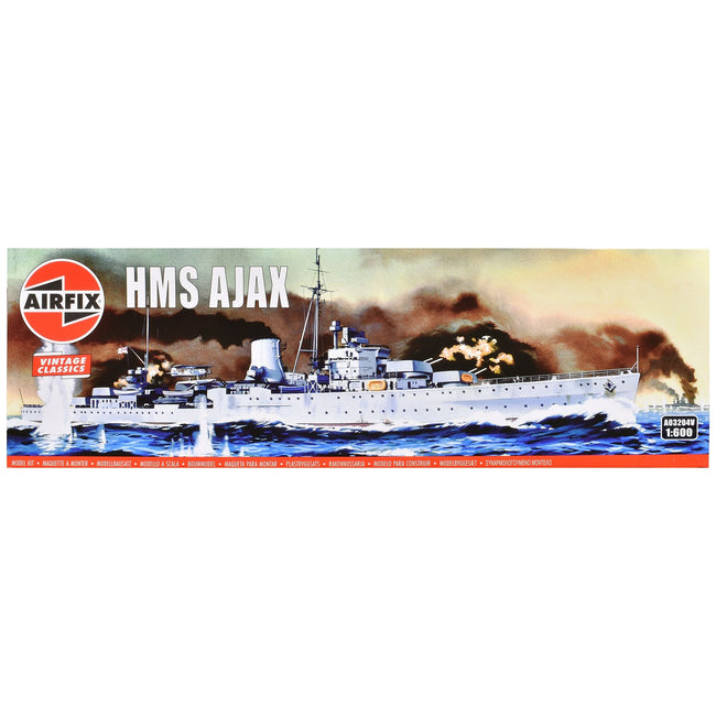 Level 3 Model Kit HMS Ajax Light Cruiser 1/600 Plastic Model Kit by Airfix-Airfix-ModelCars.com