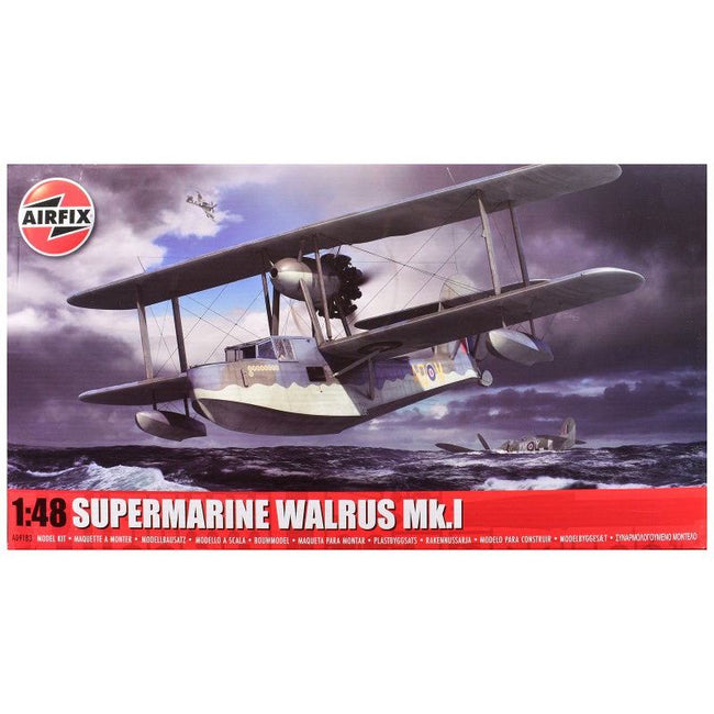 Level 3 Model Kit Supermarine Walrus Mk.I Aircraft with 3 Scheme Options 1/48 Plastic Model Kit by Airfix-Airfix-ModelCars.com